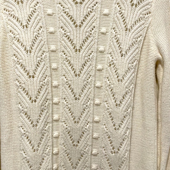 A New Day cream colored cable knit sweater - Picture 3 of 4